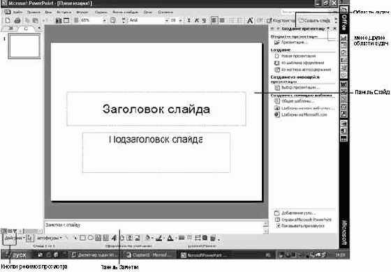 Работа в Microsoft PowerPoint XP