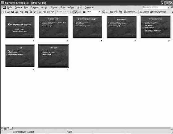Работа в Microsoft PowerPoint XP